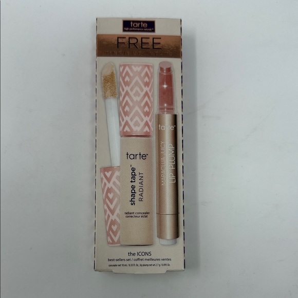 Tarte Shape Tape Radiant Concealer and Lip Plump Duo - Pink and Gold 16 N - Picture 1 of 5